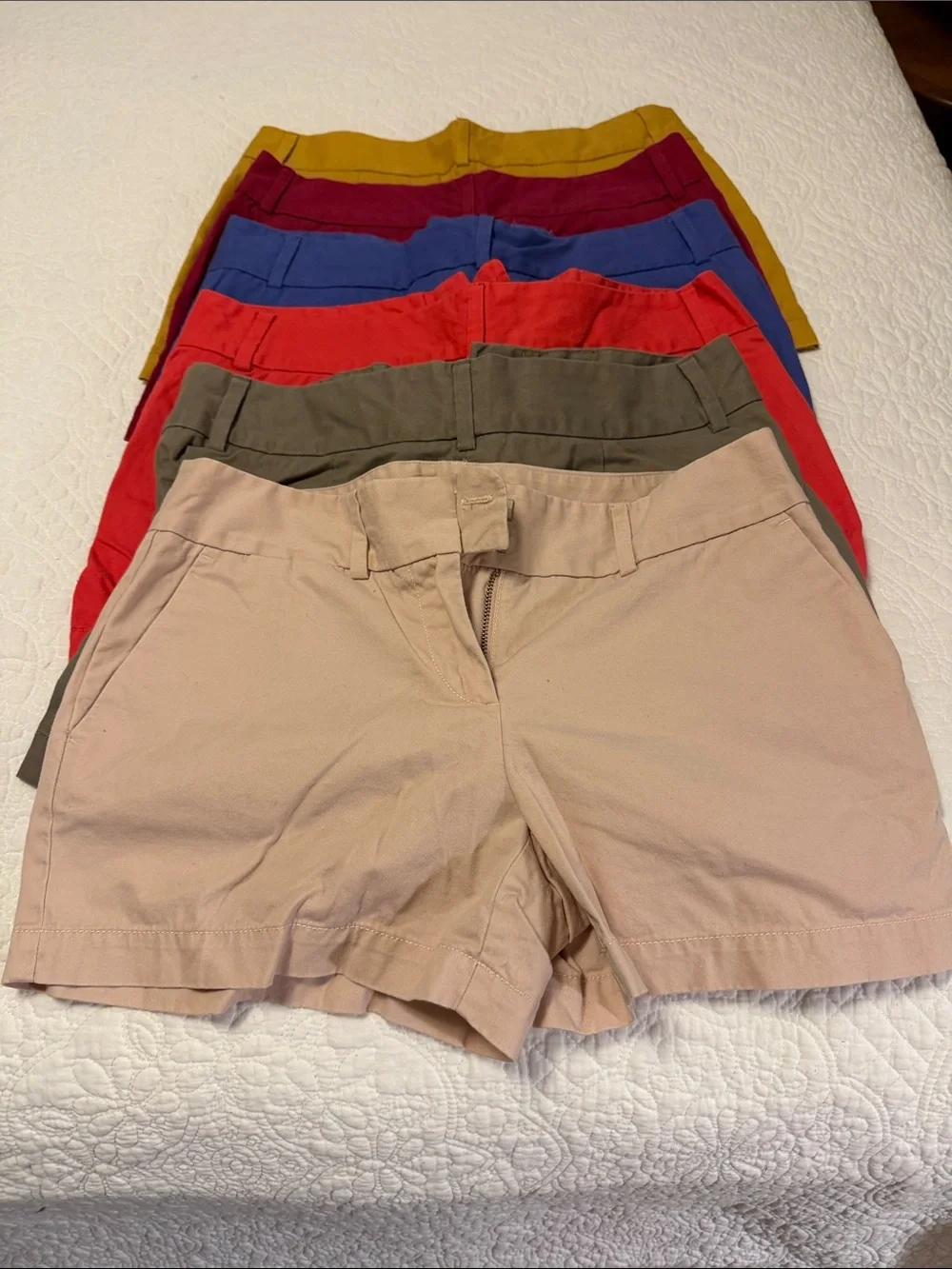 6: LOFT Women's Cotton Shorts - Mustard, Burgundy, Blue, Red, Olive, Khaki